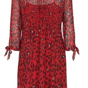 mint velvet red leopard dress